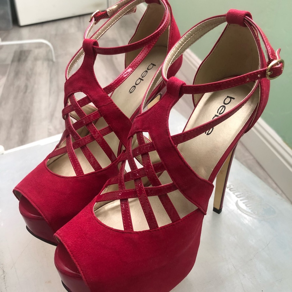 Bebe Red Stiletto Heels